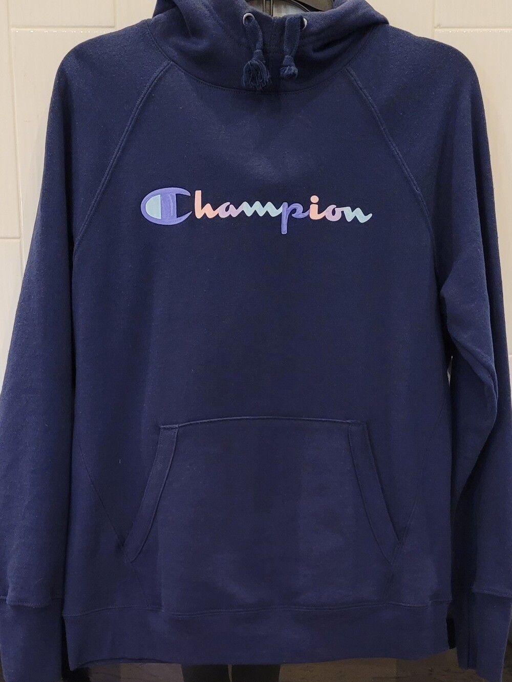 Womens Champion Women's Classic Navy Blue Pullover Hoodie Sweatshirt Size M